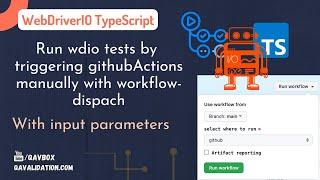 wdio tests | trigger githubActions manually with workflow-dispatch