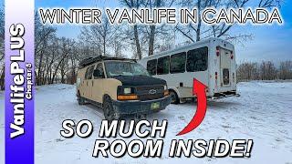 Winter Vanlife - Checking out a rig I can STAND UP in!