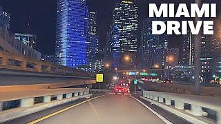 Miami Downtown Night Drive - Miami, FL - Brickell