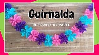 Guirnalda de flores de papel - Decoración Fácil