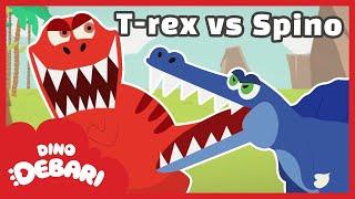 Bang! Snap! The T-Rex and Spino are fighting once again! | T-rex VS Spinosaurus | DebariTV