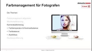 Canon Academy & Datacolor Webinar - Kamerakalibrierung - damit die Ausgangsdaten stimmen