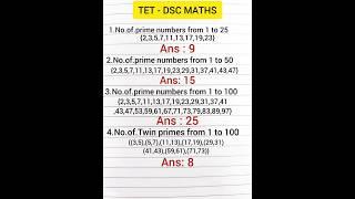 TET - DSC MATHS #primenumbers