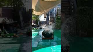 homemade  water slide from hdpe pipe