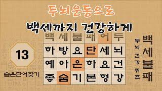 두뇌운동으로 백세까지 건강하게 유지해 보세요 - 13편 [숨은단어찾기, 치매예방퀴즈, 뇌운동 훈련, 낱말퀴즈]