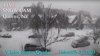 LIVE Snow Cam - Winter Storm Quade, Queens NYC 02.07.2021