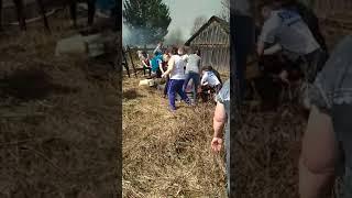 Тушение пожара в поселке Климковка Белохолуницкого района