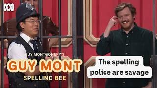 Aaron Chen transforms into spelling cop | Guy Montgomery's Guy Mont Spelling Bee | ABC TV + iview