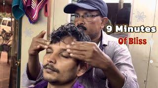 Chandan Got The Best 9 Minutes Of ASMR Massage  | Head, Neck & Back Massage | Indian Salon