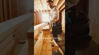 Framing a doorway while it snows #shorts #carpentry #construction