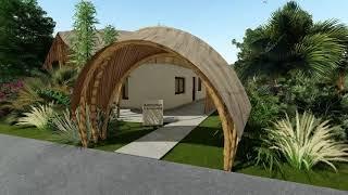 3D render bamboo school - Panyaden International School