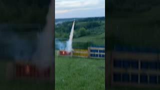 Boom rocket versus 3 inch boom shell, salute fireworks on the hill