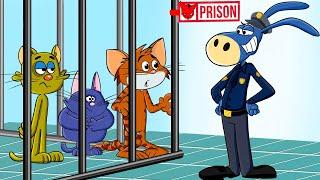 Funny Cartoon Animation For Kids | Kitten Party Ends in Prison | New Full Episode | Cat & Keet