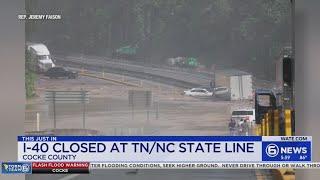 Flooding and possible rockslide closes I-40 near TN-NC state line
