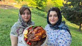 Iran Village Roasted Stuffed Chicken - Delicious Rural Lavangi Recipe - Forest Cooking