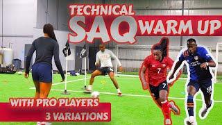 TECHNICAL SOCCER WARM UP WITH PRO PLAYERS - 3 VARIATIONS