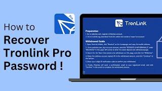 How To Recover Tronlink Pro Password !