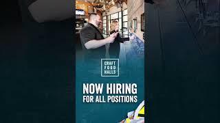 Craft Food Halls is hiring! Visit www.craftfoodhalls/careers for more information!