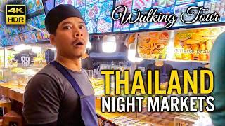  BANGKOK "Food Street" & "Night Market" | 4K THAILAND WALKING TOUR