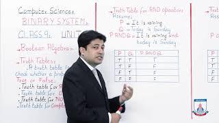 Class 9 - Computer Studies - Chapter 2 - Lecture 8 Truth Tables - Allied Schools