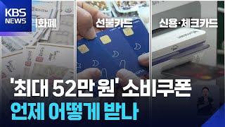 ‘최대 52만 원’ 소비쿠폰…언제 어떻게 받나 / KBS  2025.06.19.