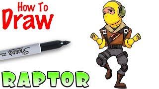 How to Draw Raptor Emote | Fortnite