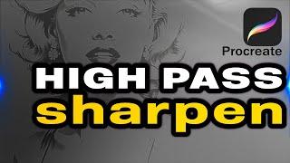 Procreate tip: Apply High Pass filter to sharpen images or your artwork.