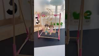 Mini Swing”: Make a Fun Doll Swing Using Disposable Chopstick #shorts #art #diy #yoytubeshorts