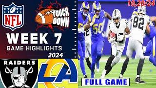 Las Vegas Raiders Vs. Los Angeles Rams FULL GAME '' [WEEK 7] Highlights NFL 2024