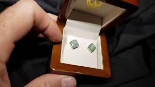 100% Natural Boulder Opal Stud Earrings - Square Shape - Brisbane Opal Shop