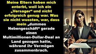 Enterbt, da Versager – doch mein „Nebenjob“ wurde Millionen-Deal, während sie alles verloren.