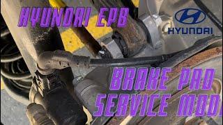 HYUNDAI ELECTRONIC PARKING BRAKE SERVICE MODE (NO SCAN TOOL)