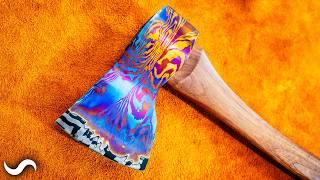 Titanium Damascus Axe - Part 4