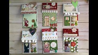 Little Christmas Houses Junk Journal Pockets From Envelopes - Process Video - Craft With Me