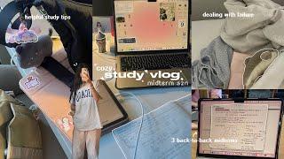 COZY STUDY VLOG  midterm season studying, dealing with failure, study tips to ace exams