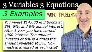 How to Solve 3 Variable 3 Equation Word Problems