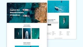 Responsive Travel Website Design Using HTML CSS And JavaScript - Website With Video