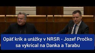 Opäť krik a urážky v NRSR - Jozef Pročko sa vykrical na Danka a Tarabu