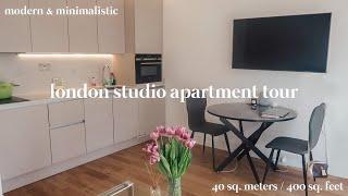 LONDON STUDIO APARTMENT TOUR: modern & minimalist 40 m² / 400 ft² studio