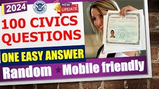 Master the 100 Civics Questions 2024 to Achieve Your American Dream (One Easy Answers, 2X)