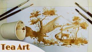 Tea Art | How to create art using tea | Painting | Drawing