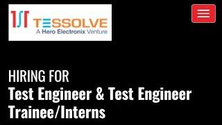 Tessolve Hiring 2021-22 Passout As Test Engineer Trainee/Intern | CTC-4LPA|B.E/B.TECH Eligible Apply