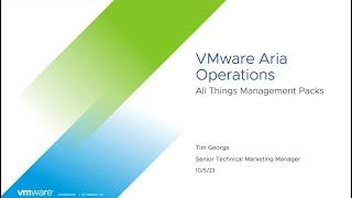 VMware Aria Operations - All Things Management Packs