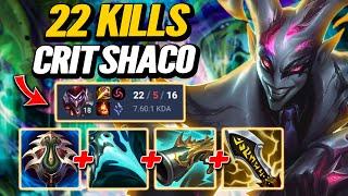 22 Kills Crit Shaco - S14 Emerald Ranked [League of Legends] Full Gameplay - Infernal Shaco