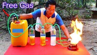 How to make Free Lpg Gas at home | 2petrol Vs Water | Amazing idea to use free gas from garbage.