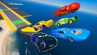 Cars Ghost Race Challenge: Lightning McQueen, Cruz Ramirez, The King, Jackson Storm and Chick Hicks