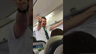 Flight attendant takes safety instructions to a new level   #shorts