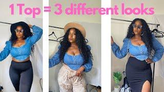 Styling Hacks| How to Style 1 Denim Crop Top : 3 Different Ways