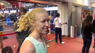 Alicia Monson after winning Dr Sander Mile over Katelyn Tuohy