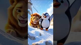 “Poor Lion Cub Lost in Snowstorm,Penguin Gave Him Shelter”#Cute #animals #story #rescue #cuteanimals